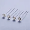 20st Fashion Wedding Bridal Pearl Flower Clear Crystal Hair Pins Clips Bridesmaid Hairwear Smycken Tillbehör 240403