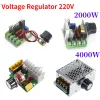 1pcs High-Power 2000W 4000W LED SCR Adjustable Motor Speed Controller Control Dimming Voltage Regulator Thermostat AC 110V-220V