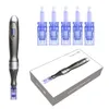 Wireless Dr Pen Hair Hairpa Miconeedling Pen Auto Pen rechargeable avec un système de soin facial à aiguille à aiguille de 5pcs