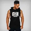 Muscleguys abbigliamento da palestra maschile bodybuilding con cappuccio con cappuccio con cappuccio di cotone senza maniche fusticami fitness allenamento di abbigliamento sportivo maschio 240321