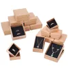 24pcs Boîte de bijoux Kraft Boîtes en carton cadeau pour collier d'anneau Collier d'oreille Fomens Cadeaux Emballages avec éponge à l'intérieur 240327
