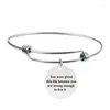 Bangle Stainless Steel Bracelet 2024 Father Mother's Day Graduation Season Gift Engraved Inspirational Language Metal YLQ10413