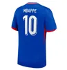 2024 프랑스 Dembele Tchouameni 소년 축구 저지 Maillot de Foot Francia Enfant Kids 키트 2 Stars Mbappe 2024 25 프랑스 축구 프렌치 셔츠 유니폼