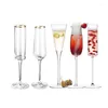 Vinglas 1st PCS Gold Trim Champagne Flute Cocktail Elegant Designade handblåsta bladfria koppar