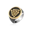 Creative Vintage 14k Gold Viking Valknut Ring Men Boy Nordic Irish Celtics Knot Ring Biker Amulet Jewelry Gift Rings