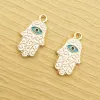 10pcs Eye Hand Charm for Jewelry Making Enamel Necklace Keychain Accessories Diy Craft Supplies Gold Plated