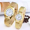 Women's Watches Man Women Couple Wrist Watches Stainless Steel Band Alloy Lovers Business Quartz Movement Wristwatch Elastic Strap Band Watch 240409