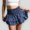 Юбки с цветочной плиссированной короткой юбкой для женщин 2024 Лето -винтажные женские женские тали