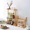 Pine Wood Spice Rack 2 3 Camadas Organizador de cozinha Stand para Spice Doutiment Doutador do jardim vaso de flores Display Spice WJ922