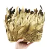 1 m elegant guld tuppfjäder trim 15-20 cm naturliga fjädrar för diy bröllop plumes klänning/kjol sy tillbehör band