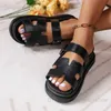 Pantoufles Rome Slippers Femme Flats Platform Shoes Summer Open Toe Beach Flip Flops 2024 Fashion Sandals Sandales Walking Mujer Tlides T240411