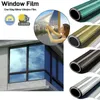 Window Stickers Stained Glass Film Sticker Privacy One Way Vision 60cm Blue Silver Gray Heat Saving Tint For Home