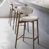 Tabouret de bar nordique moderne en velours en bois massif pour meubles à la maison tabouret de pied salon chaises de salle à manger avec coussin de tissu