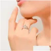حلقات الكتلة 1pcs حقيقية PT950 Pure Platinum 950 Band Women Gift Lucky Luck Lamved Crown Ring Drop Drop Droviour Jewelry Dhiwn