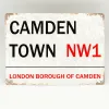 Camden Town Metal Sign London Street Market Vintage Retro NW1 Plack Man Cave Home Decor