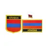 Armênia Bandeira Nacional Bordado Patches Badge Shield Squage Shape Pin um conjunto na decoração da mochila de braçadeira de pano
