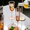 Wine Glasses European Luxury Glass Creative Stemware Pink Green Goblet Octagonal Champagne Home Water Cup Red Drinkware