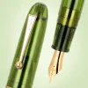 Jinhao 9019 Fountain Pen Limited Heartbeat m Nib Olive Green Transparent Barrel pour la calligraphie Signature A7555