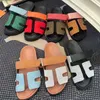 Summer Chypres Slide Designer Sandals Flat Slippers Fashion Leather Suede Platform Sandale Front Padded Favourite Black White Orange Green Yellow Luxury Shoes