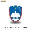 3D -Epoxy -Slowenien -Flagge Nationales Emblem Dome -Autoaufkleber Vinyl -Aufkleber für Auto -Motorrad -Laptop -Mobiltelefon Trolley -Hülle