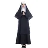 S-XXL Adult Women Priest Missionaries Sister Nun Costume Headscarf Robe For Party Cosplay Stage Performance Halloween 240325