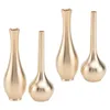 Vases 4pcs Vase en métal petit fleur cuivre bourgeon vintage arrangement minimaliste bouteille de mariage gold