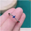 Cluster Rings 925 Sier Inlaid Natural Sapphire Womens Ring Fine Craftsmanship Light Luxury Jewelry Anniversary Gift Customizable Drop Dh2Tq