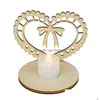 Candele 1pc Decorazioni per la casa fai -da -te Home Hare Wedding Festa a cuore Forma a candelatura in legno arredi cavi Delivery Delivery Garden Dhbug