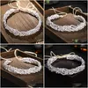 Haarclips Bronrettes Luxe Crystal Pearl Hoofdband Vine Tiara voor vrouwen Bruid Rhinestone Bridal Accessories Sieraden Band Drop levering Dhnok