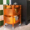 Nordic Simple Small Cart Storage Rack Household Living Room Small Side Table Storage Cabinet Kitchen Snacks Storage Cabinet