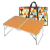 Lägermöbler Portable Folding Table Outdoor Cam Wood Desk Camper med handtag återanvändbar ryggsäck strandbärande droppleverans Sport DHWMT