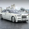 1 18 Rollsroyce Phantom Model Car Zink Legierung Rücken Spielzeugstiezauto mit Schall und leichtem realistischem Modellierungsmodell Spielzeug 240409