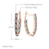 Dingle örhängen kinel oval färgglad sten lång droppe för kvinnor mode naturlig zirkon med 585 rosguld enkel dagliga fina smycken