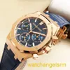 Orologio da polso Swiss AP Serie Royal Oak 26240or Rose Gold Blu Blue Blue Belt Plate Mens Leisure Business Sports Back Back Automatic Mechanical Orologio meccanico