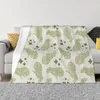 Одеяла капибара милые животные одеяло фланелевые украшения зеленый ботанический портативный домашний кусоч