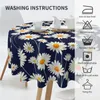 Tischtuch Ditsy florale runde Tischdecke Blau Blooming Grove Polyester Kawaii Hochzeits Geburtstagsfeier Design Cover Cover