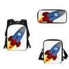 Sacchetti scolastici sacchetti di stampa a missile per ragazze da 5 a 6 anni Crossbody Man Casual Backpack Matite Matite Regalo di cartoleria