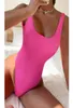 Sexy Frauen ein Stück Badeanzug Badebekleidung weiblicher solider Push -up -Tanga -Badeanzug Monokini Brazilian Schwimmanzüge Falten Spec8103265