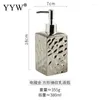 Liquid Soap Dispenser Gold Silver Plating Ceramic Pump Bottle Shower Gel Shampoo Nordic Chic Home Cup Dish Washing Tools