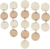 50pcs Circle en bois Tags de coeur suspendu décor avec anneaux de trou d'ornements en bois de Noël artisanat artisanal pour la planche d'anniversaire décor