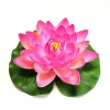 10/18cm Floating Lotus Artificial Flower Lifelike Water Lily Micro Landscape for Wedding Pond Garden Home Fake Lotus Plant Decor