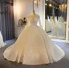 Sparkling Ball Gown Wedding Dresses Sheer Jewel Neck Appliqued Sequins Long Sleeves Lace Bridal Gowns Custom Made Abiti Da Sposa5160907