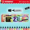 Allemagne Stabilo Original 23 Highlighter Pastel Pastel Ink Pen Marker 50th Anniversary Desk Set Office Penter Pastel