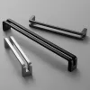 Modern Black Cabinet Handle Square Furniture Hardware Zinc Alloy Kitchen Door Knobs Cupboard Wardrobe Drawer Pulls Hardware