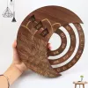 Houten ronde eeuwigdurende kalender creatieve houten muur kalender muur hangende ambachten decoratieve kerstcadeau handwerk decoratie