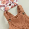 Clothing Sets Spring Infant Baby Girls Autumn Outfit Long Sleeve Floral Romper Corduroy Suspender Skirt Clothes