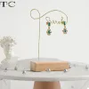 Träbotten metallörhängen Stativ Halsband Display Stand Pendant Storage Stand Stud Earring Storage Display Stand Stand Stand Stand Stand Stand Stand Stand