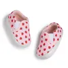 Premiers Walkers Meckior Casual Canvas Baby Chaussures de la fraise manche de motif de fraise bouche pour tout-petit