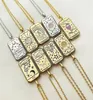 Creative Gothic Tarot Card Retro Women039S 16K Gold Plated Pendant Halsband Square Sun Moon World Love Par Party Halsband1158173