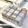 Korean Acrylic transparent Storage Box Blind box Card Kpop Pocard Storage Box Po Card Organizer Compartment flip box 240328